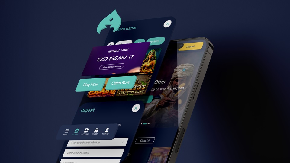 mobile ux/ui design for online gambling casino