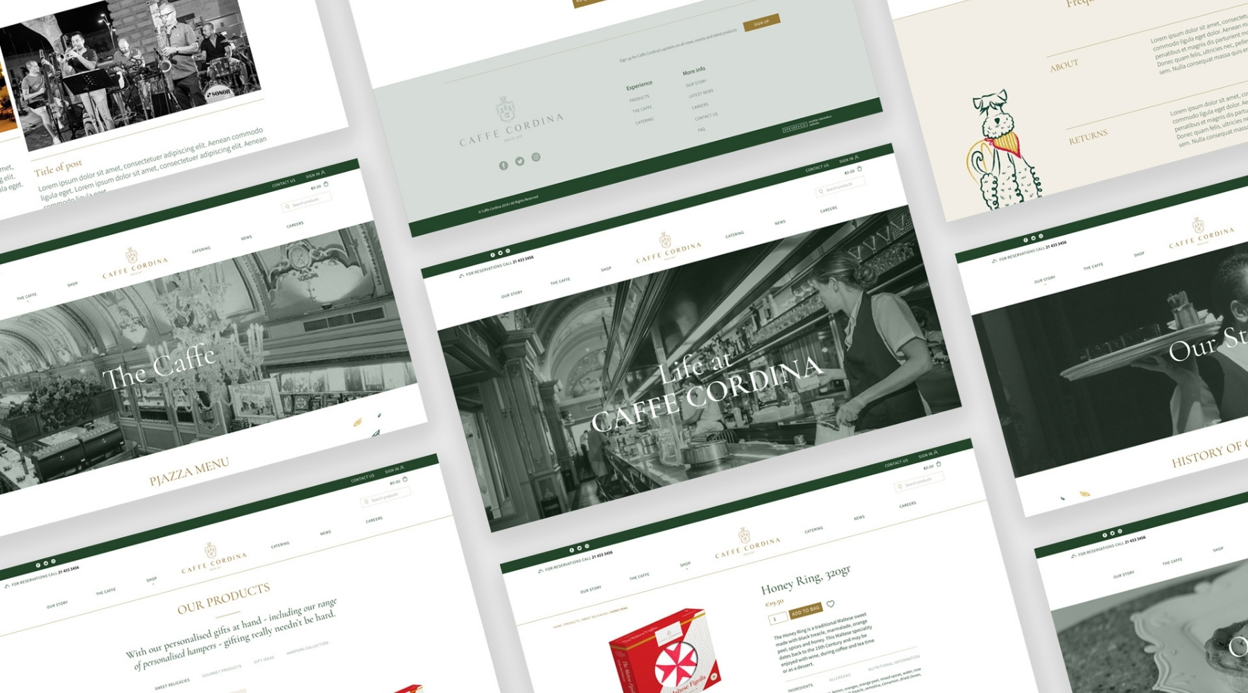 website design and development for caffe cordina