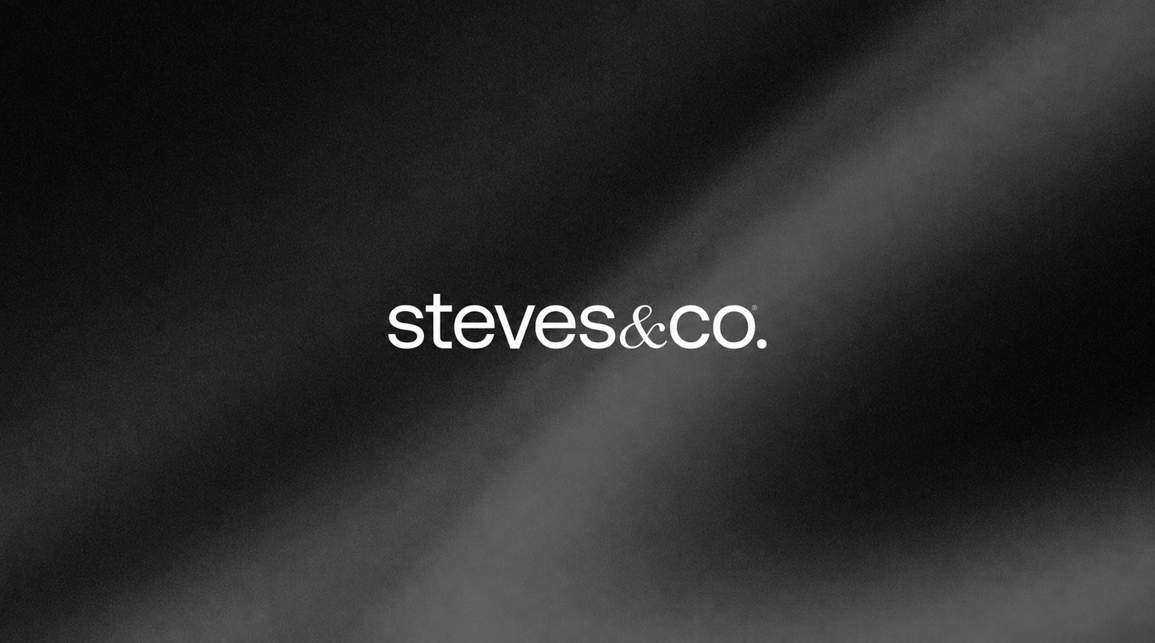 Steves&Co. logo in white on a textured black background